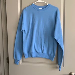 Plain blue crew neck